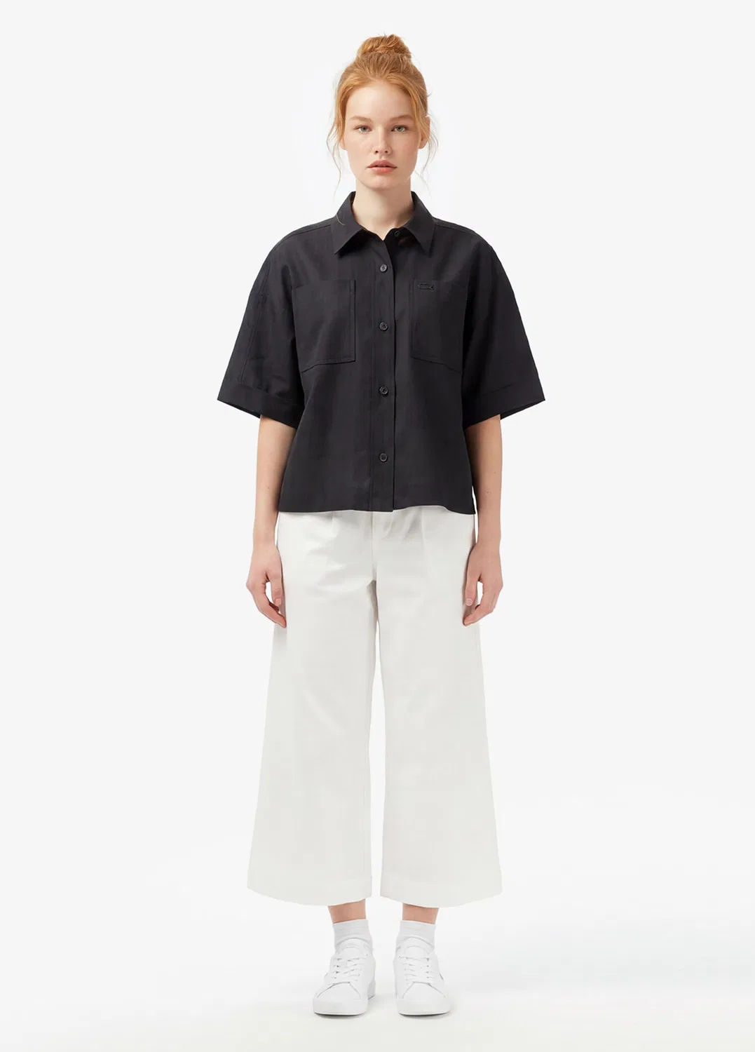 Блуза Lacoste Truvakar Kollu Relaxed Fit, черная — фото 4
