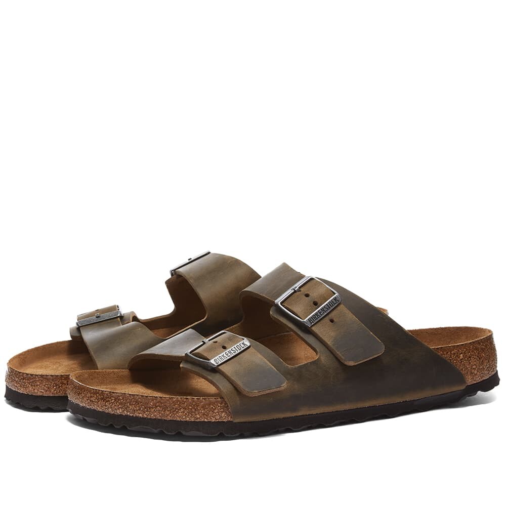 Сандалии Birkenstock Arizona Soft Footbed Oiled Leather, хаки
