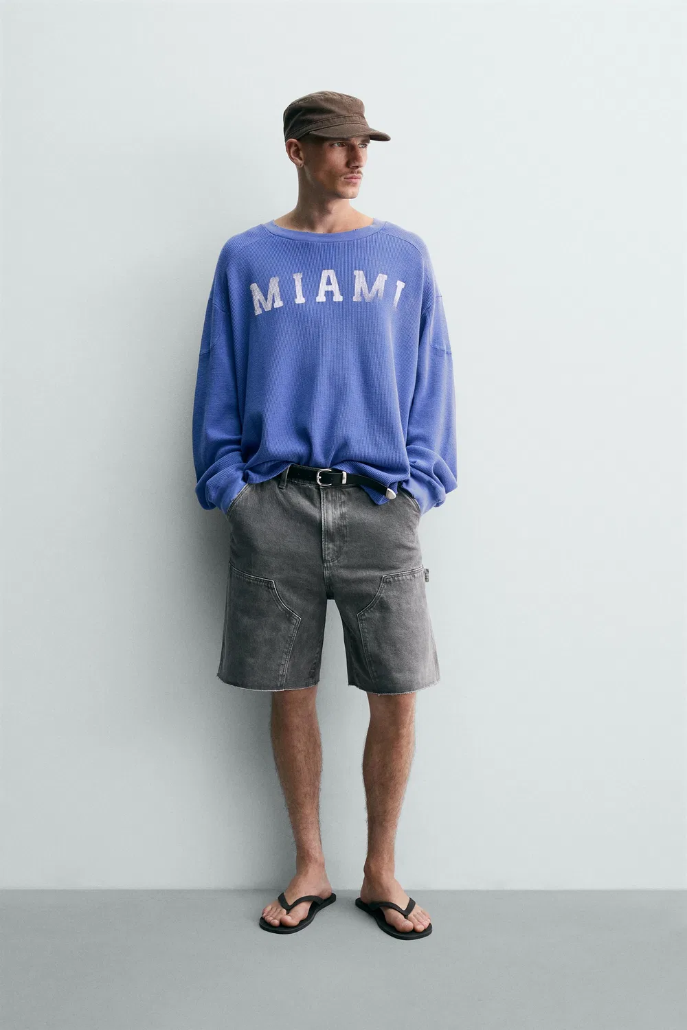 Свободные бермудские шорты для плотников ZARA, Dark Grey