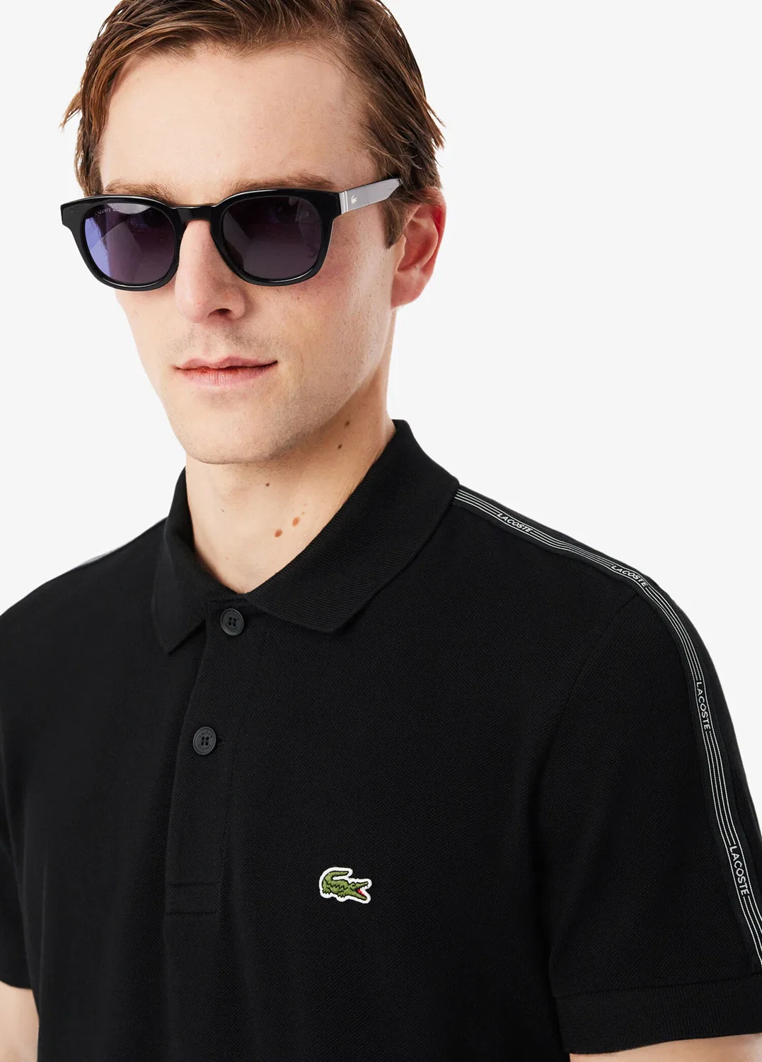 Поло Lacoste Regular Fit, черный — фото 3