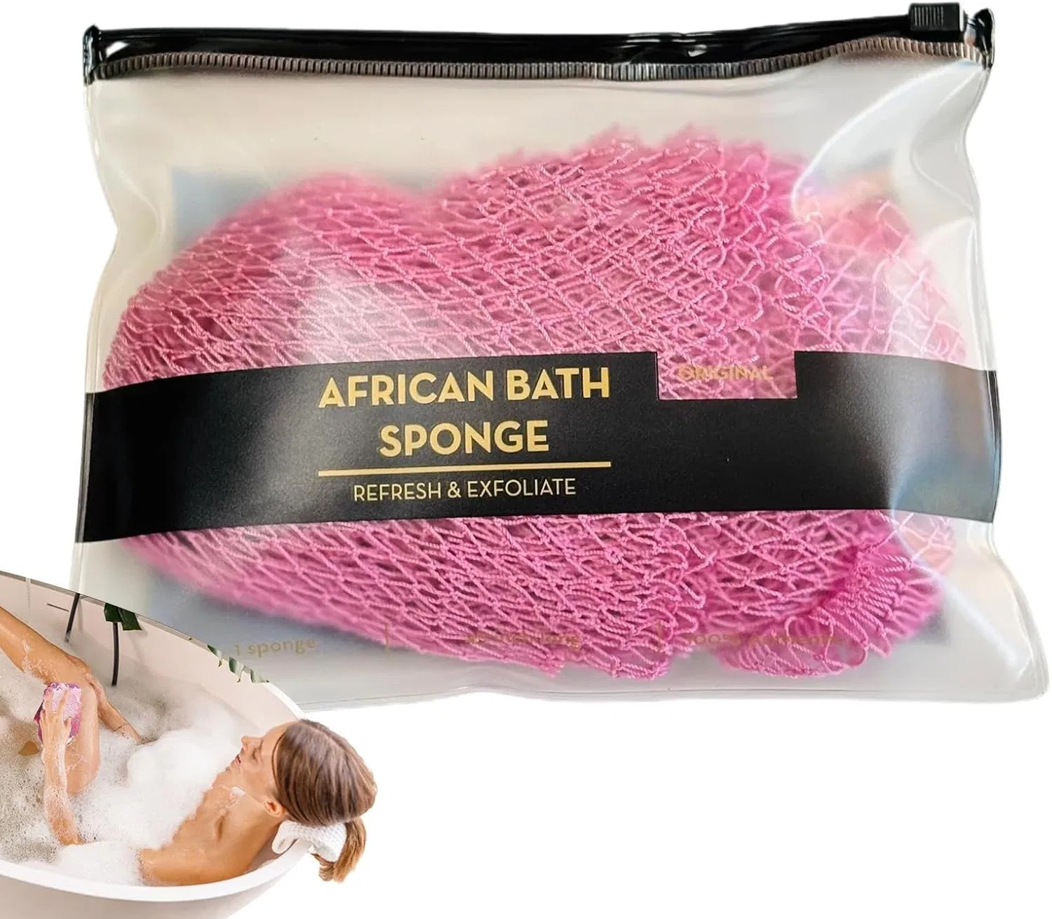 Мочалка для тела African Mesh Sponge, Generisch, Розовый