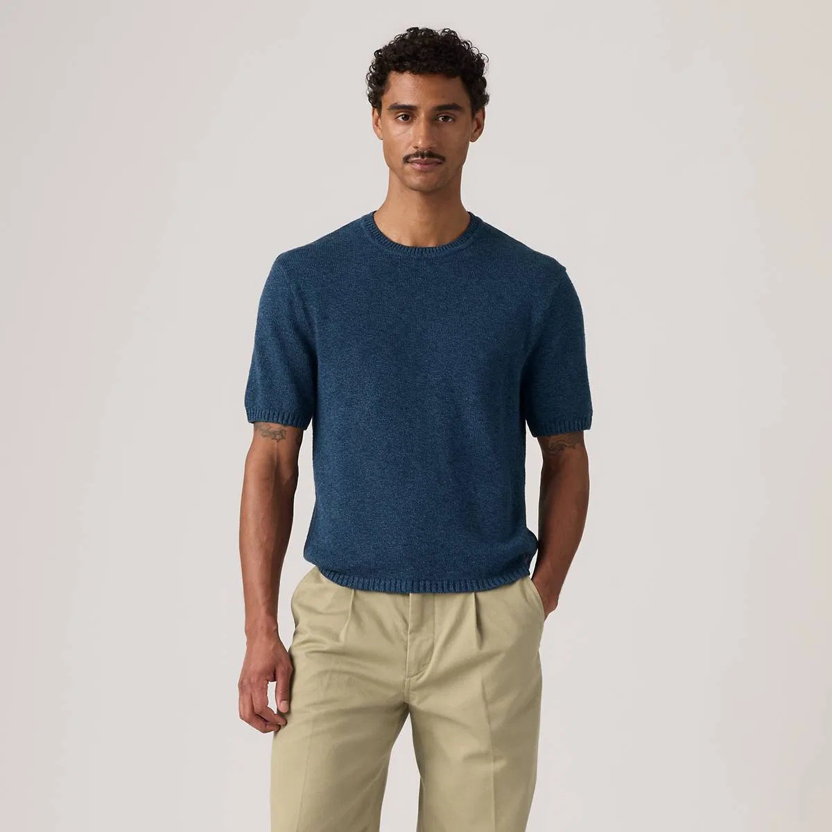Вязаный свитер-рубашка Stinson Levi's, Ensign Blue - Blue — фото 3