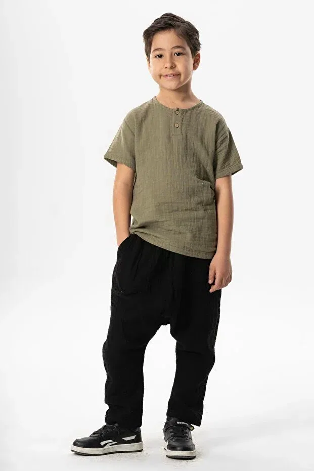 Детские шорты для мальчиков хлопковые Basics Eliş Şile Bezi, Black