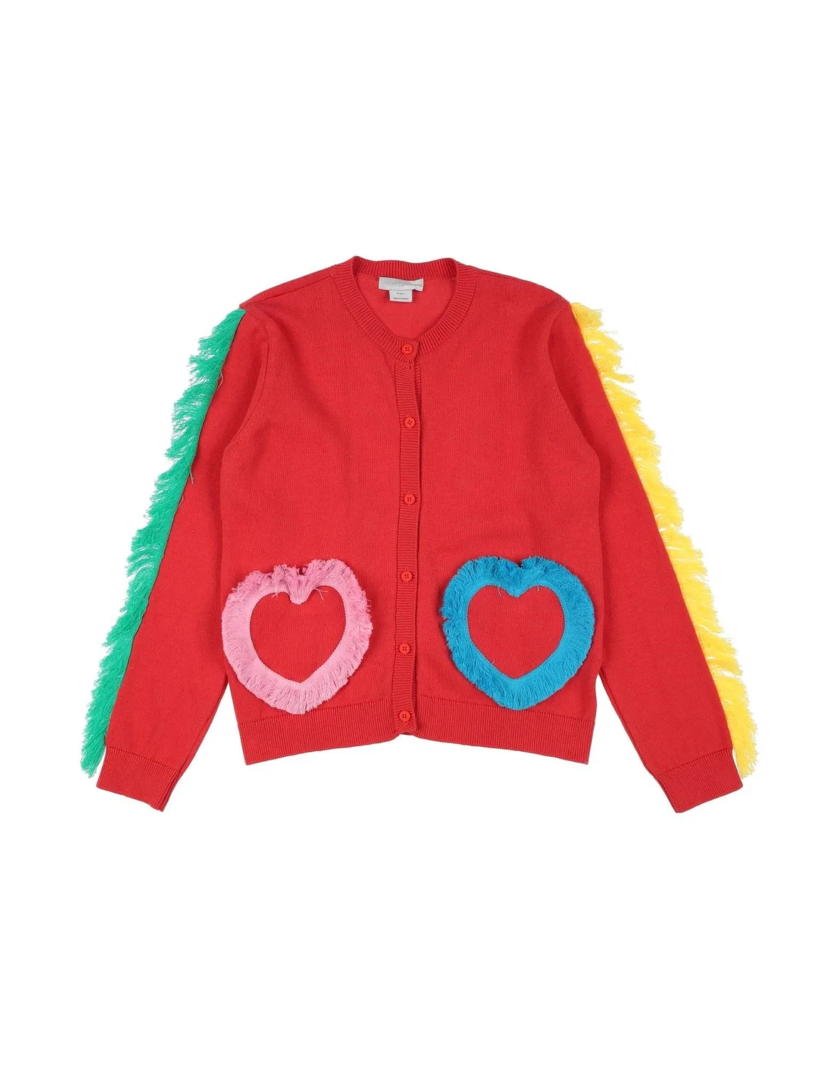 Детский кардиган для девочек с логотипом бренда Stella Mccartney Kids, красный