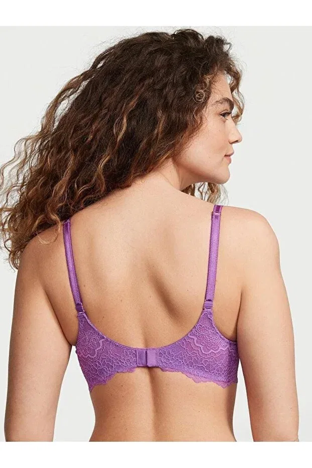 Женский бюстгальтер кружевной Dream Angels Light Support Lace Demi Bra Victoria'S Secret, Purple Wave — фото 3