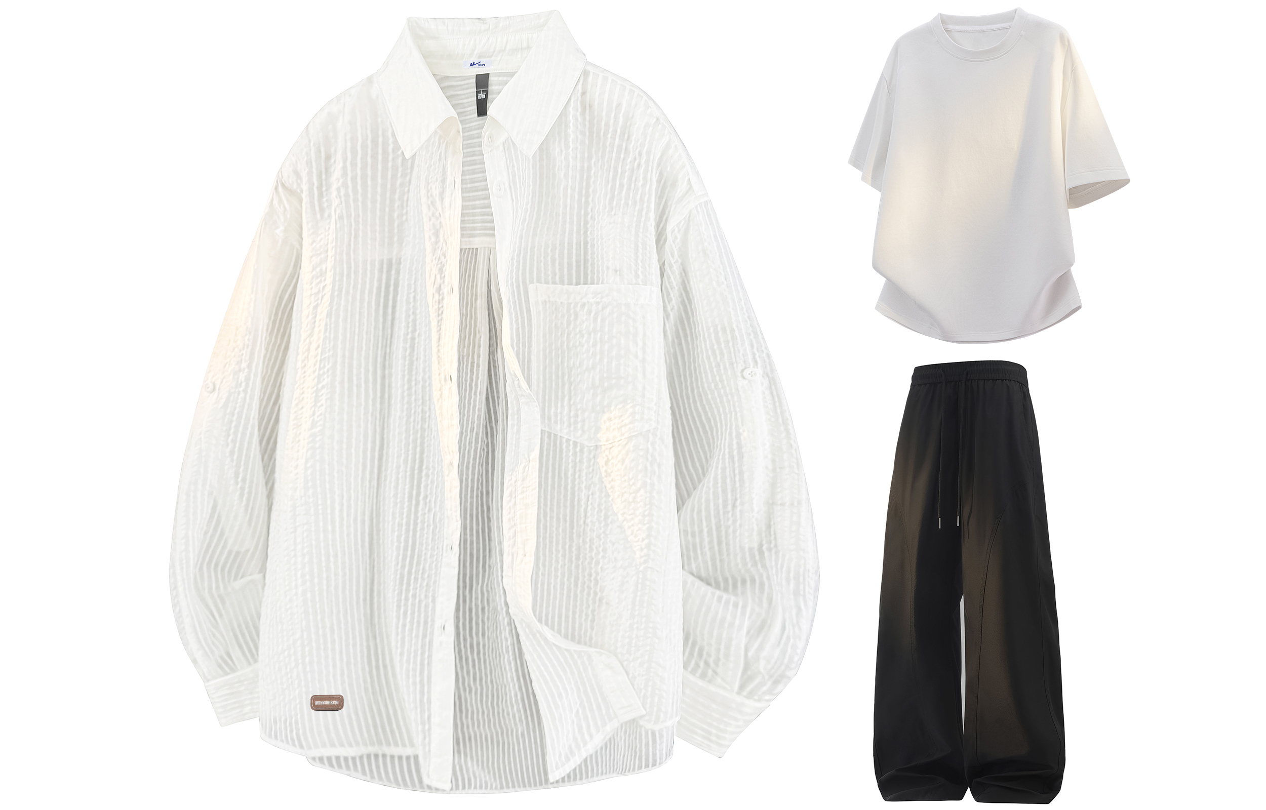 

Комплект рубашка Matching Set Unisex WARRIOR, синий+белый+черный[free diy badge]