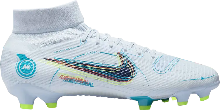 Кроссовки Nike Mercurial Superfly 8 Pro FG 'Grey Light Marine', серый — фото 2
