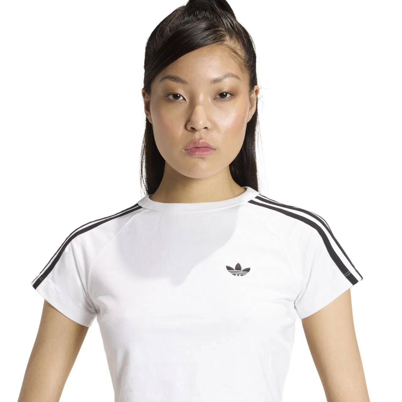 Женская футболка с U-образным вырезом Superstar adidas, White/White/Black — фото 3