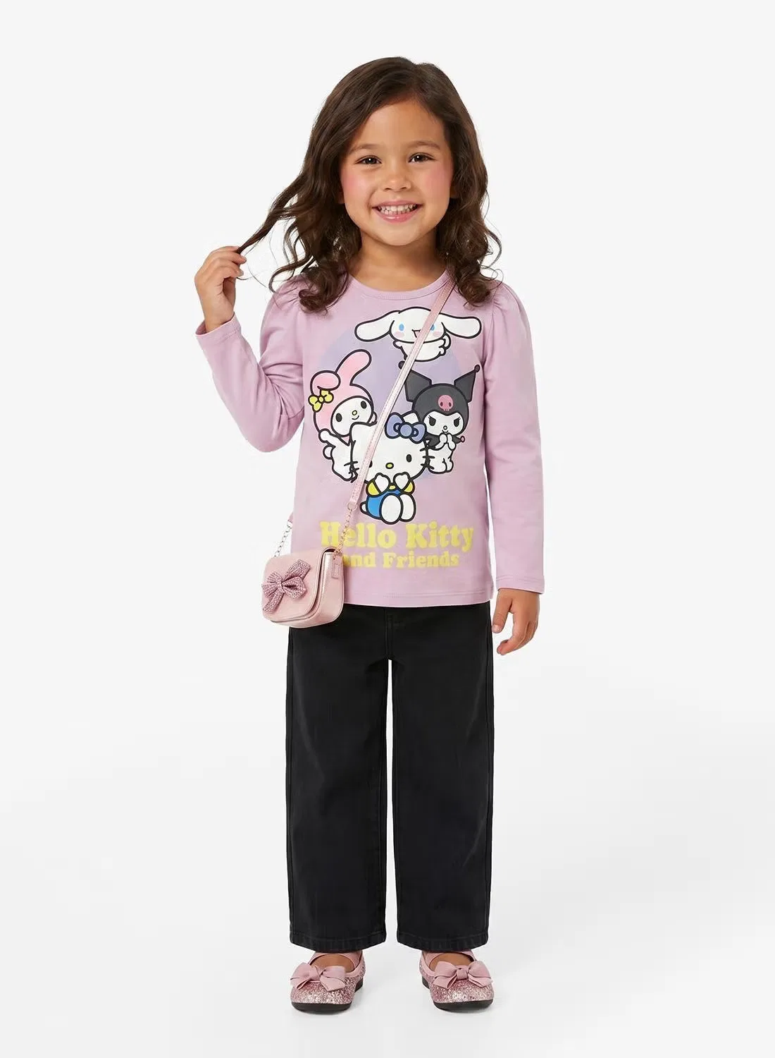 Футболка с длинным рукавом с принтом Hello Kitty Name It, розовый