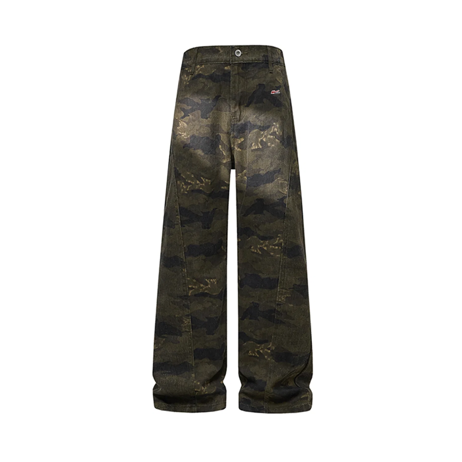 Детские джинсы свободного кроя с камуфляжным принтом и значком DIY, Camouflage DIY Badge, WARRIOR — фото 3