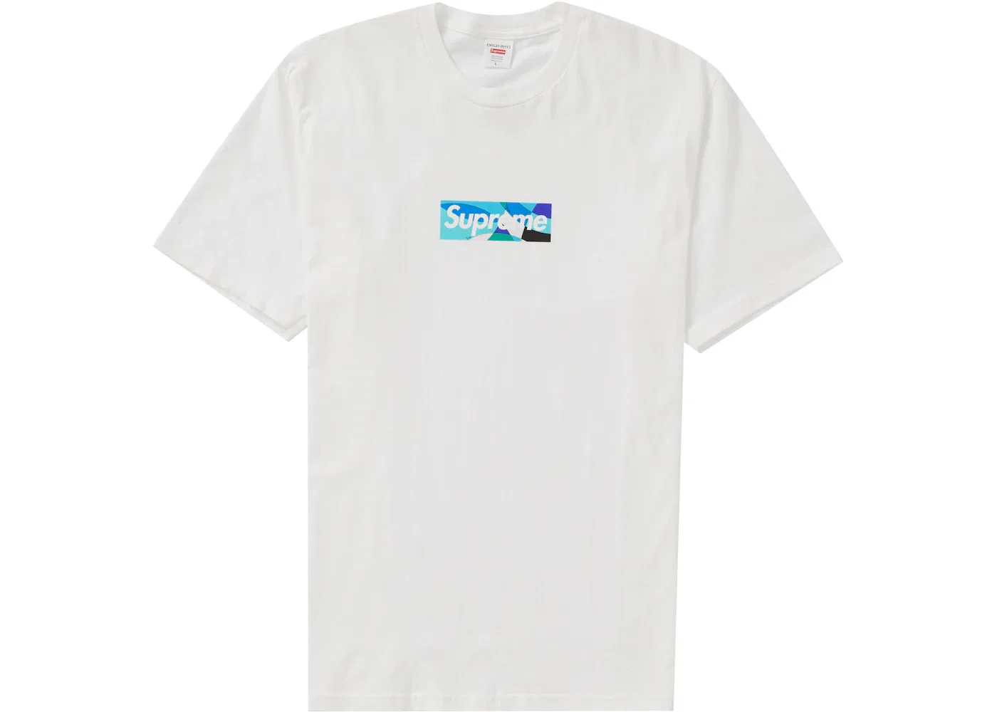 Мужская футболка с принтом Supreme Emilio Pucci Box Logo Tee, White/Blue