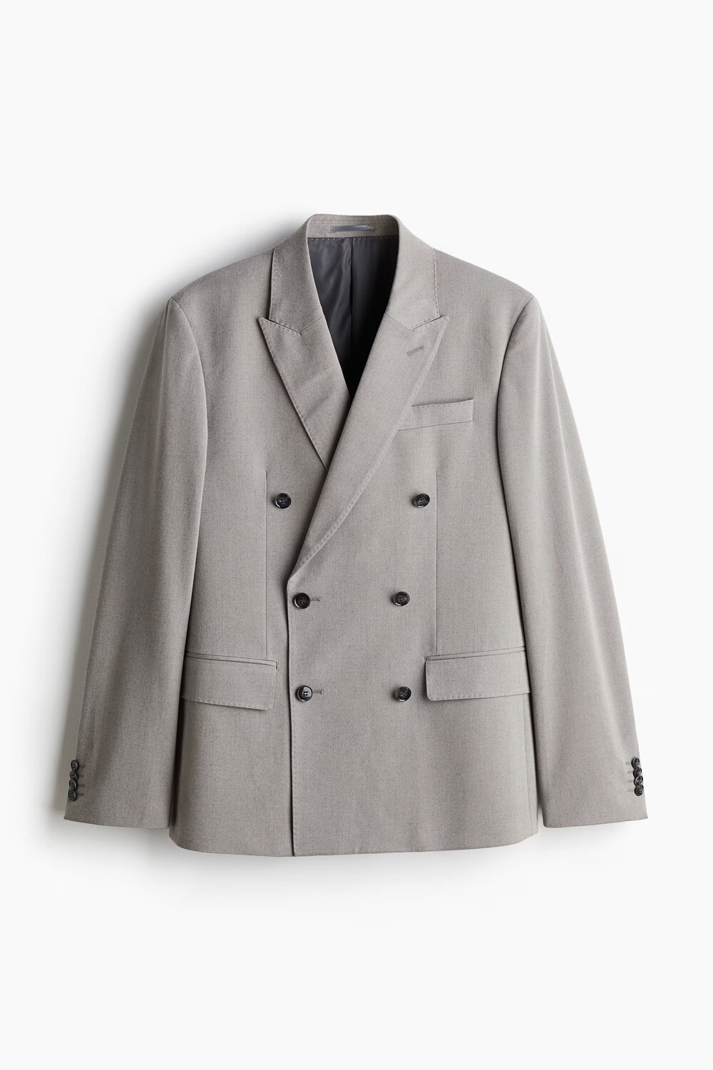 

Двубортный пиджак H&M A/W 2024 Regular-Fit, светло-серый