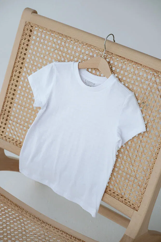 Детская хлопковое футболка для девочек Lilabio, White — фото 3