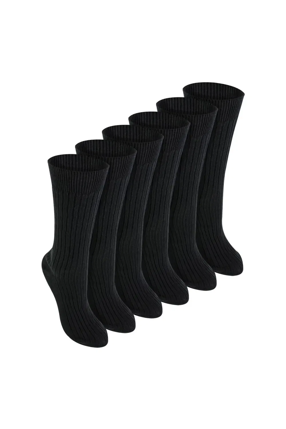 Набор из 6 пар хлопковых дышащих носков Sock Snob, Black