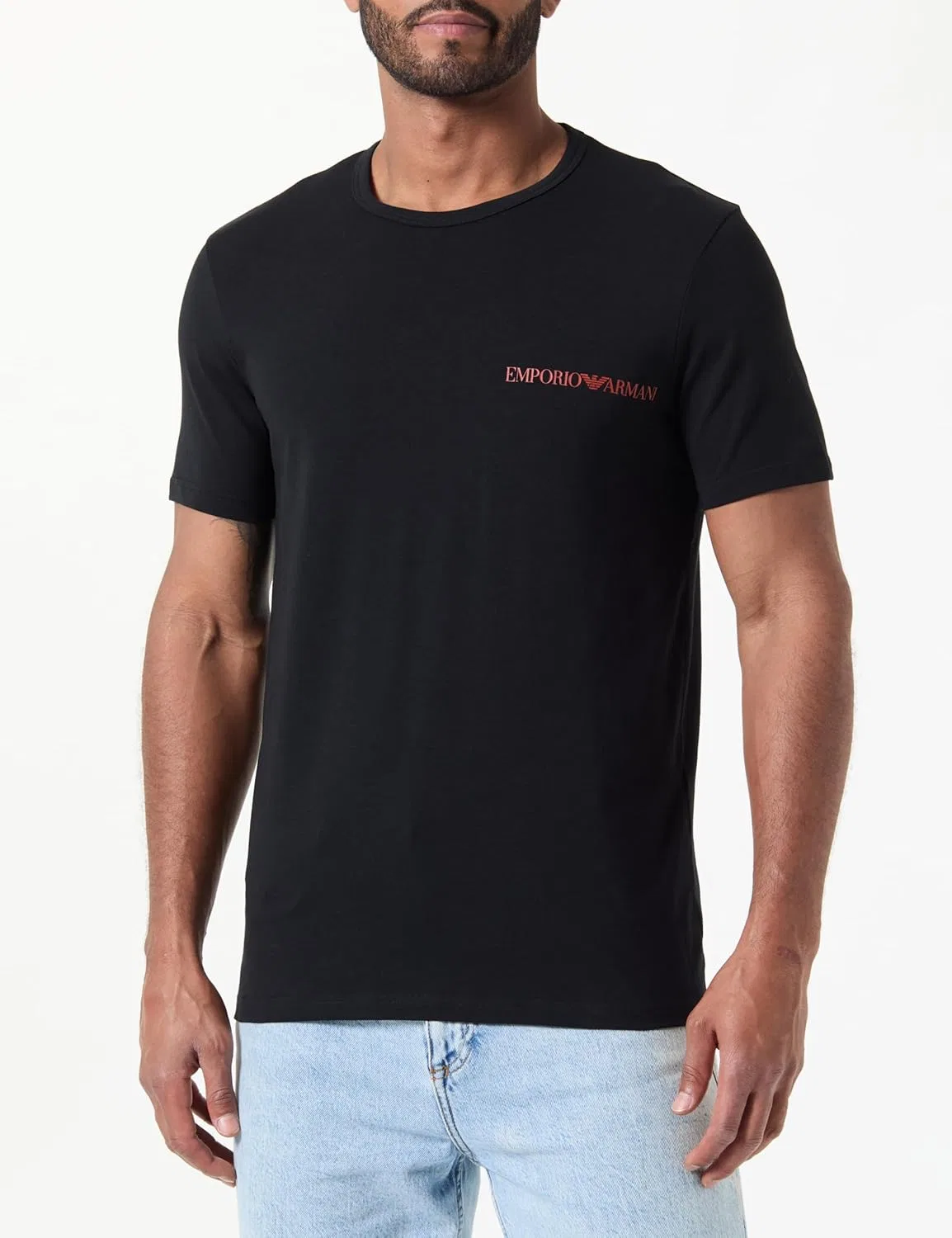 Мужская футболка с логотипом Emporio Armani Slim Fit, Black/Black — фото 3