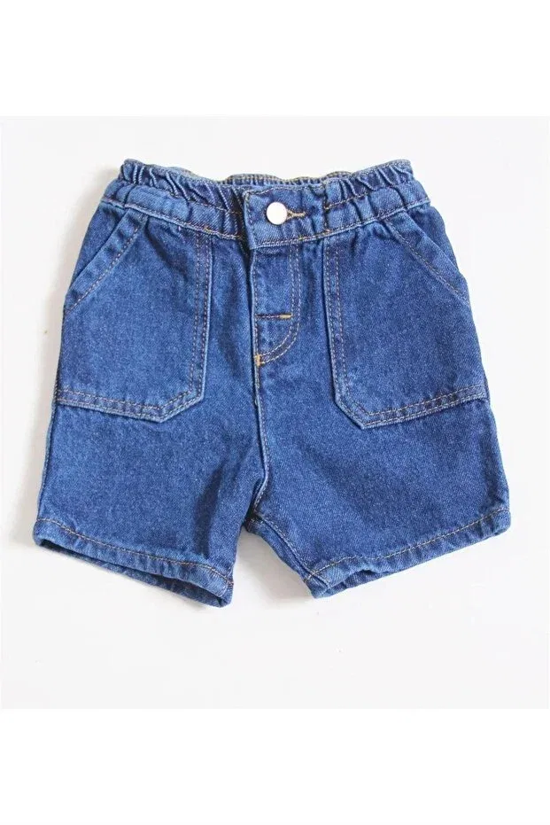 Детские шорты для девочек джинсовые свободного кроя Minny Max, Dark Blue