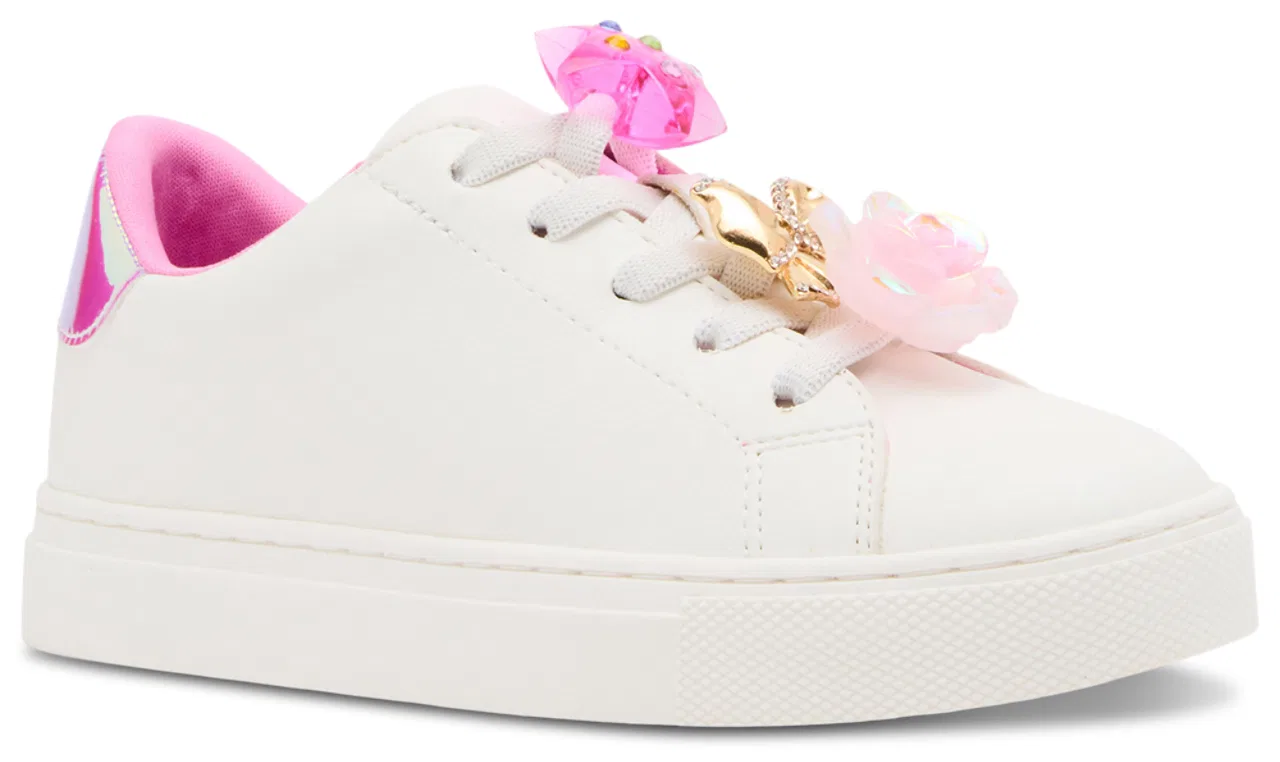 Детские кроссовки для девочек с принтом Steve Madden, White — фото 2