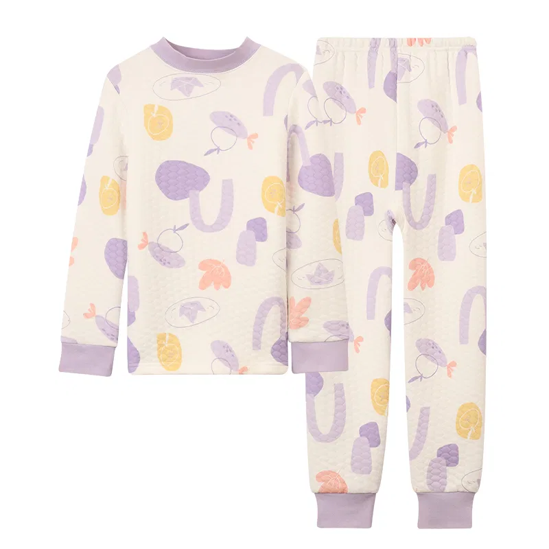 Детский комплект нижнего белья с принтом Red bean, Light Cloud White + Twilight Purple