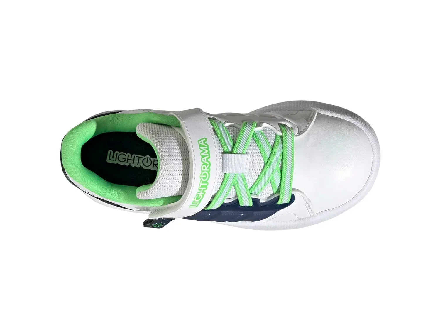 Кроссовки детские с подсветкой Lightorama Court, adidas, белый/синий/зеленый — фото 3