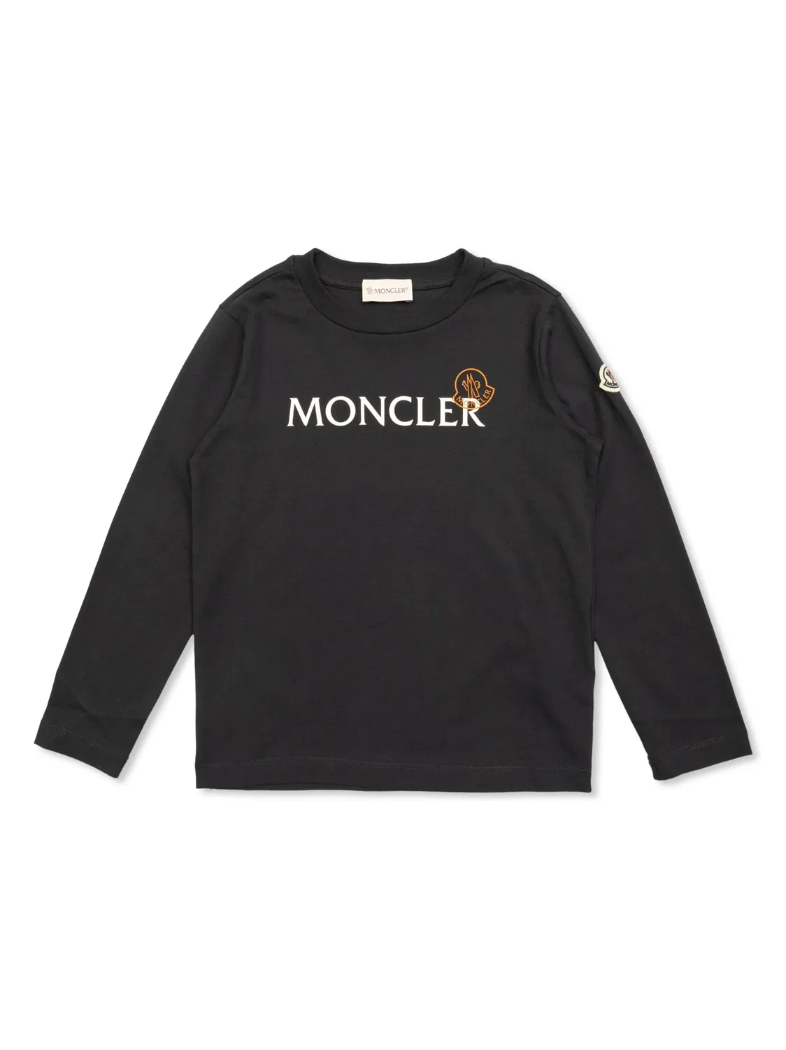 Детская толстовка с вышитым логотипом Moncler, черный