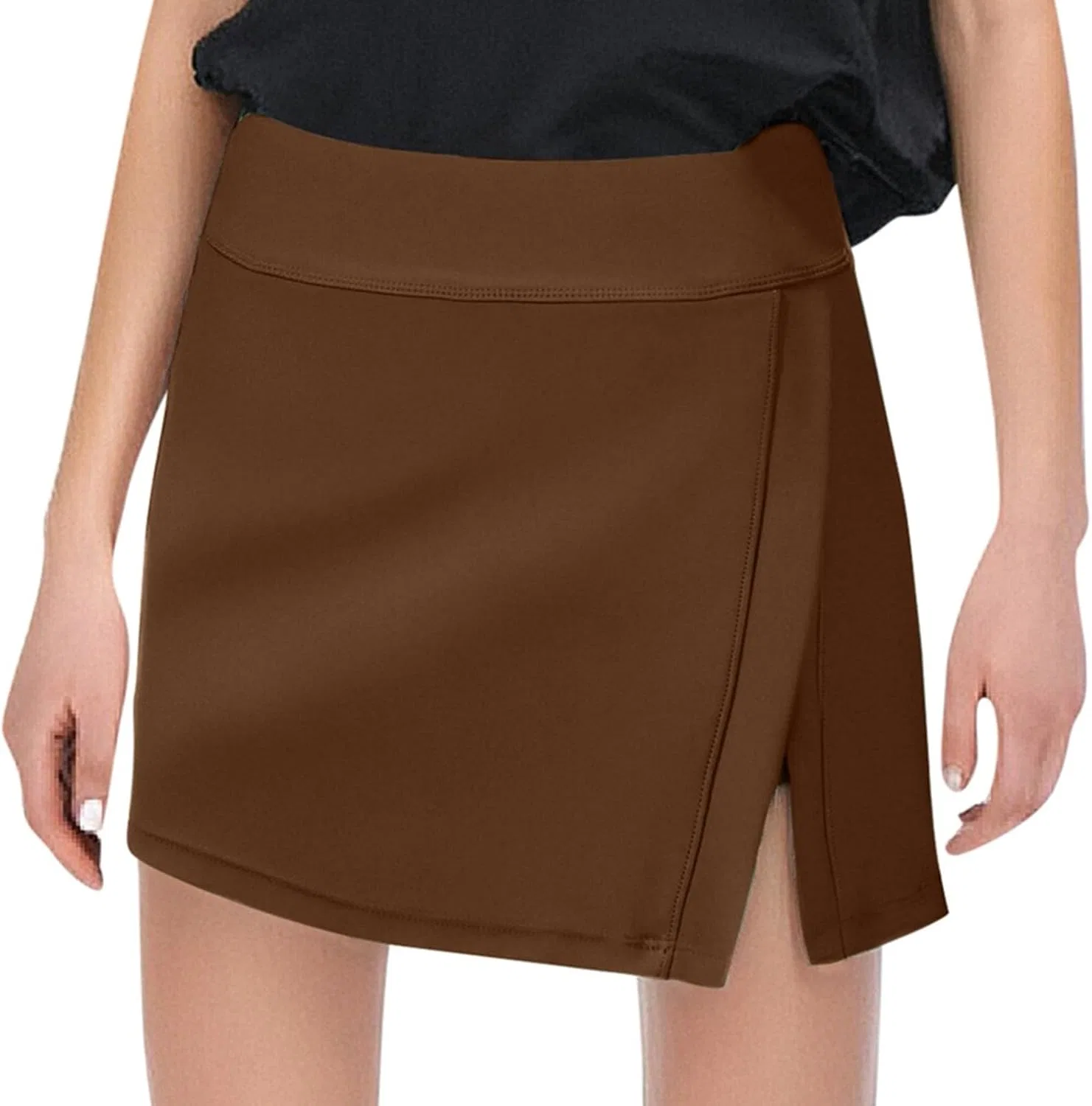 Женские бикини-шорты с высокой талией Solid, Brown