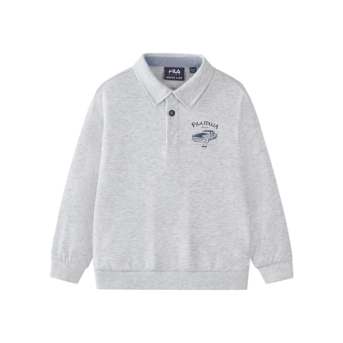 Детский свитшот с поло-воротником Rain Silk Heather Gray FILA KIDS
