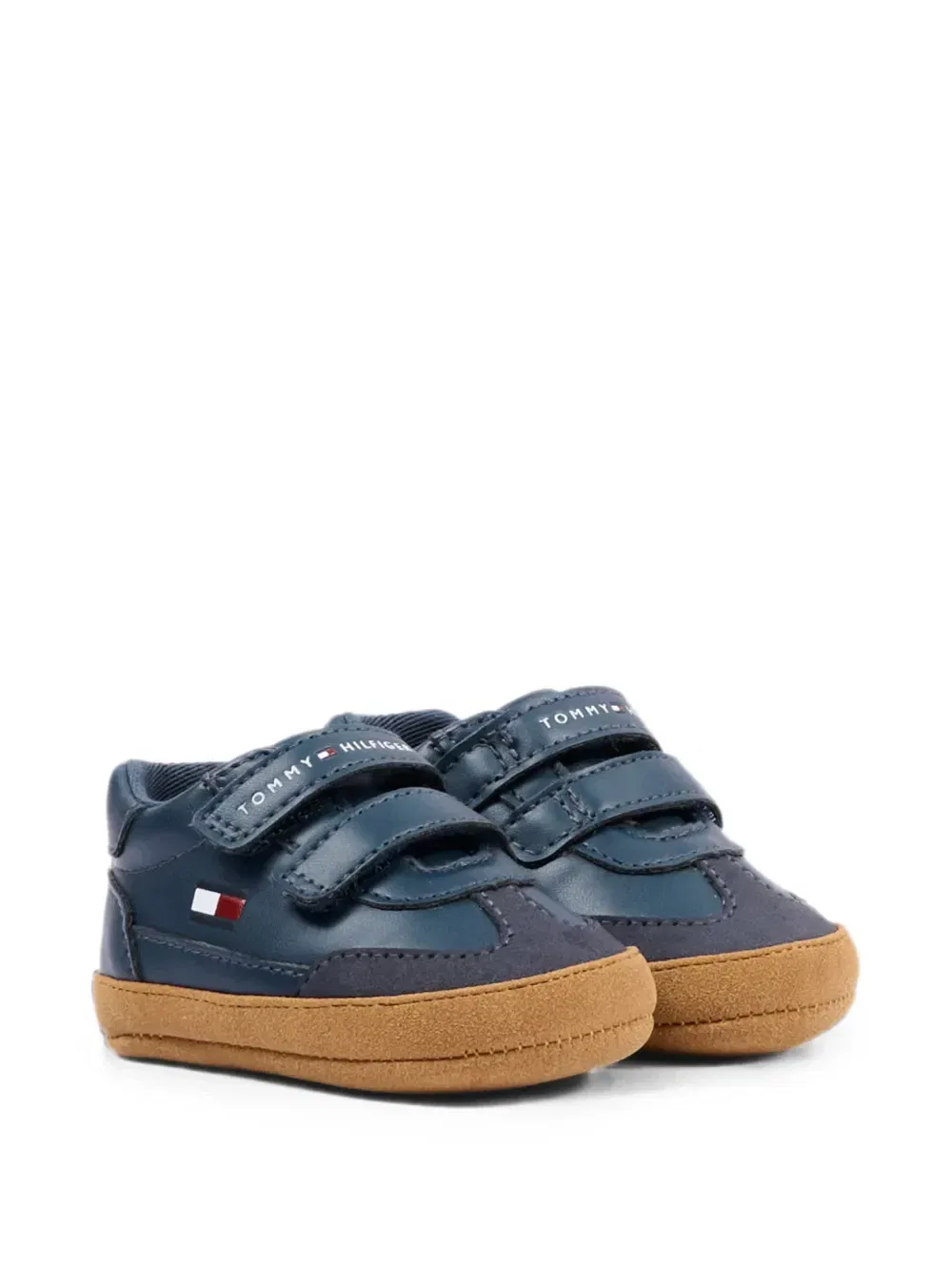 Кроссовки из кожи с ремешками на липучках Tommy Hilfiger Junior, синий — фото 3