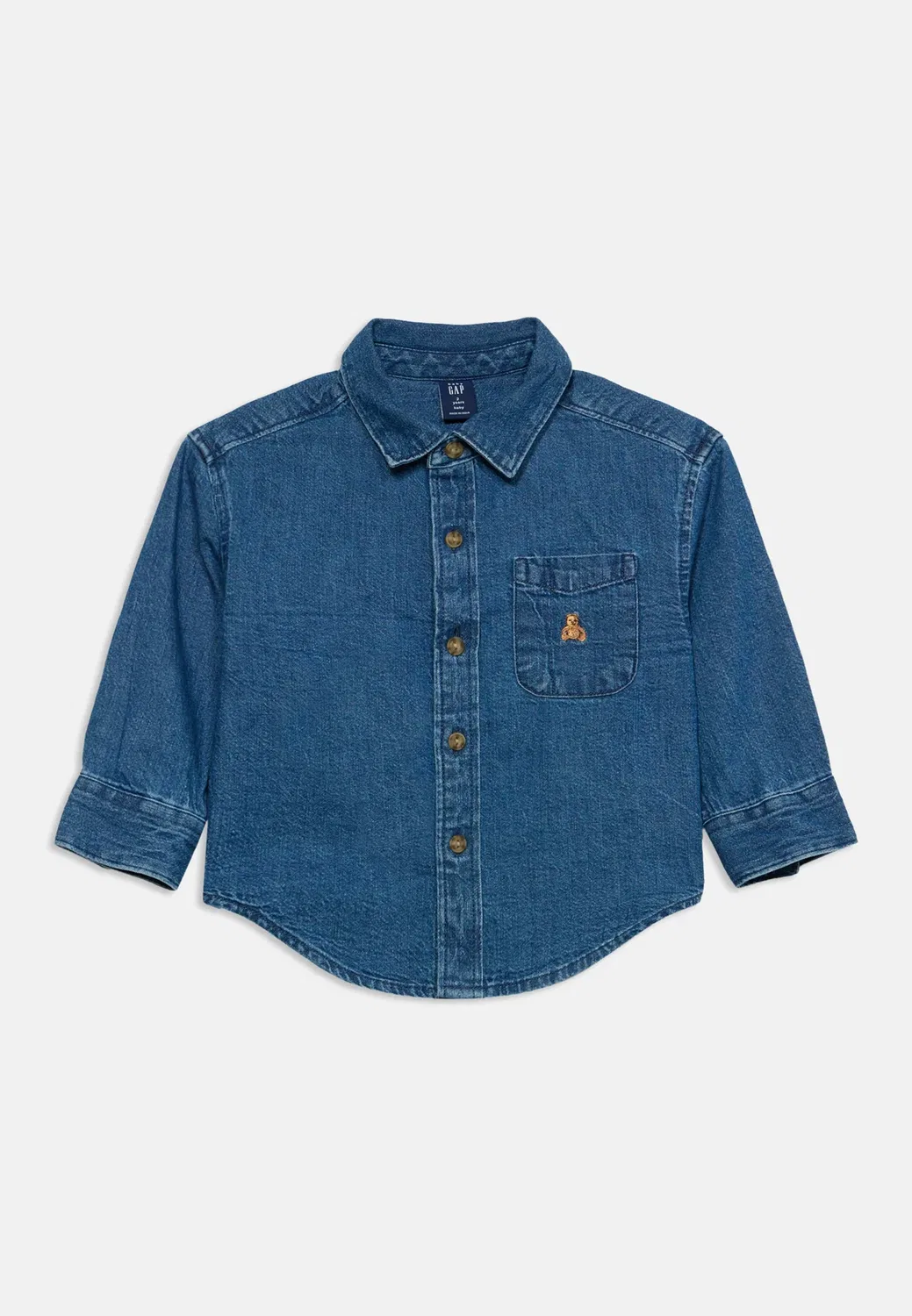 Рубашка Gap, Medium Indigo — фото 3