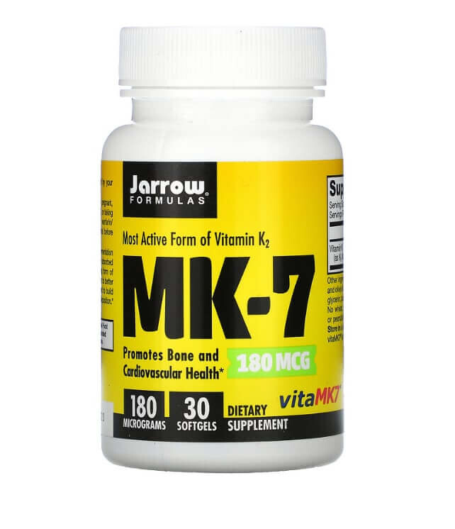 

Самая активная форма витамина K2, MK-7, 180 мкг, 30 мягких таблеток, Jarrow Formulas