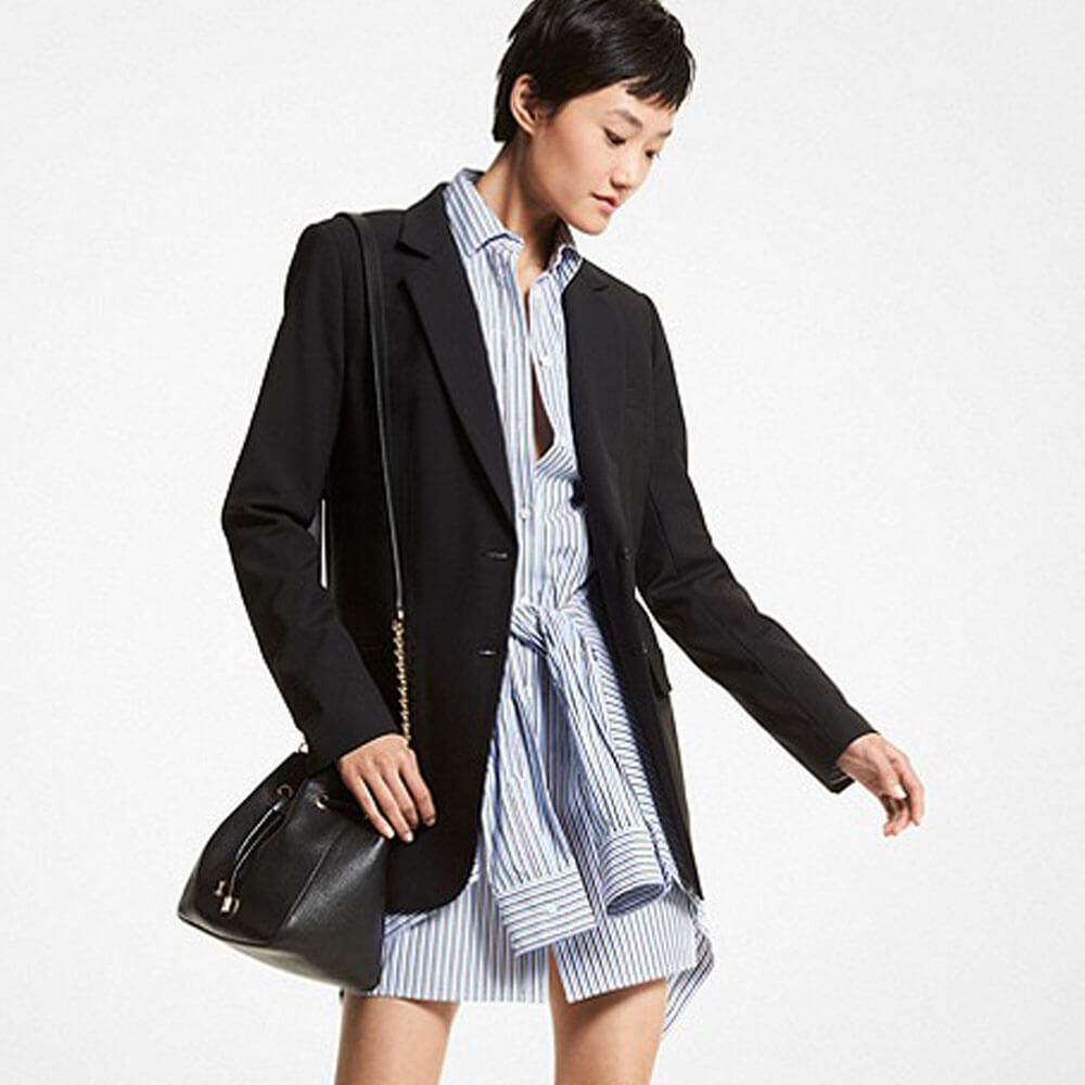 

Блейзер из эластичной шерсти Michael Michael Kors Boyfriend, черный