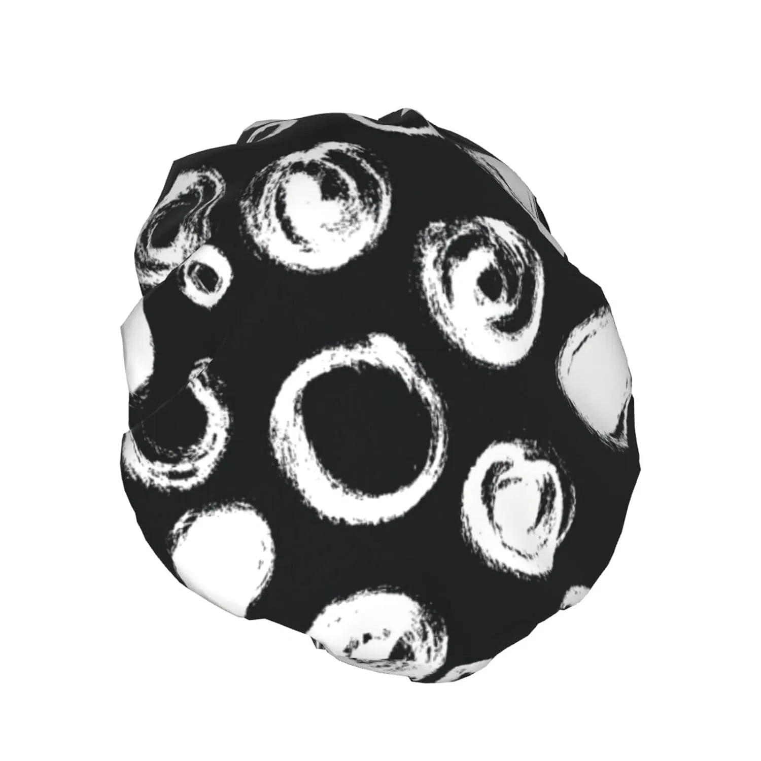 Шапочка для душа Double Layer Waterproof PanaRL, Black and White Polka Dot — фото 2