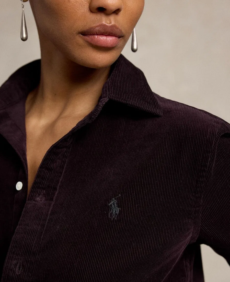 Классическая рубашка из хлопкового вельвета Polo Ralph Lauren, Midnight Merlot — фото 3