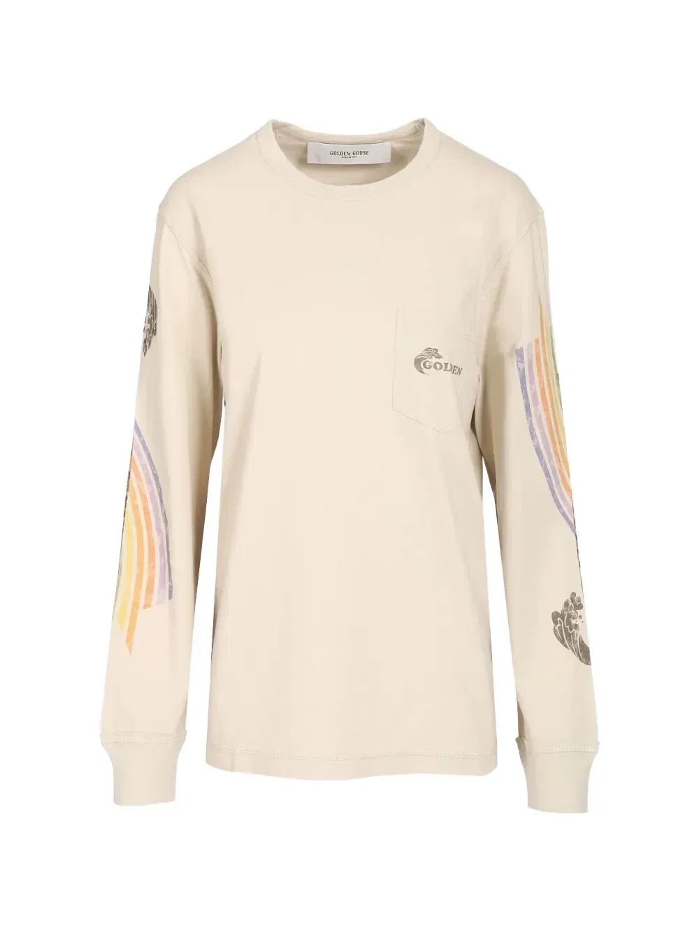 Свитшот с логотипом Golden Goose, бежевый