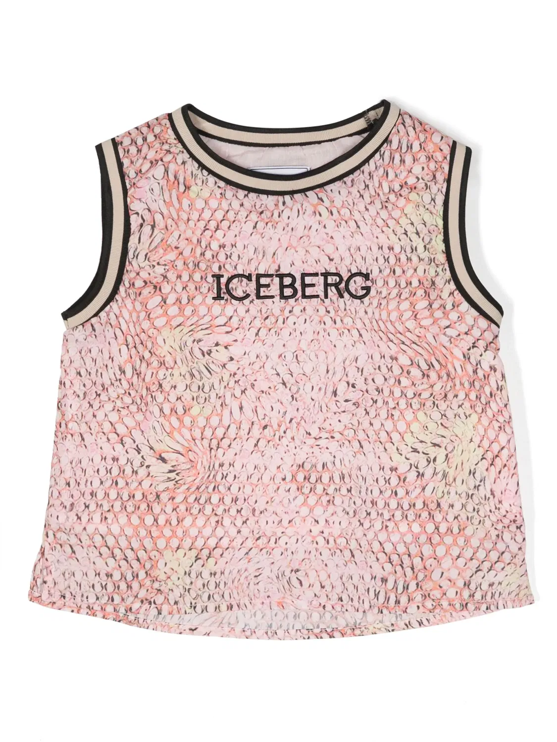 Майка с принтом под змеиную кожу Iceberg, розовый