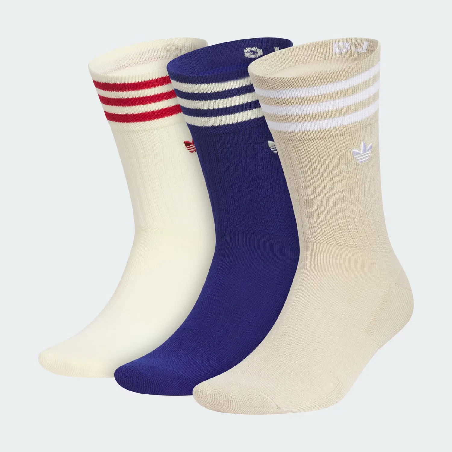 Носки с полосками 3-Stripes, 3 пары, Roller 4.0 Adidas Originals, теплый ванильный/синий/хаки