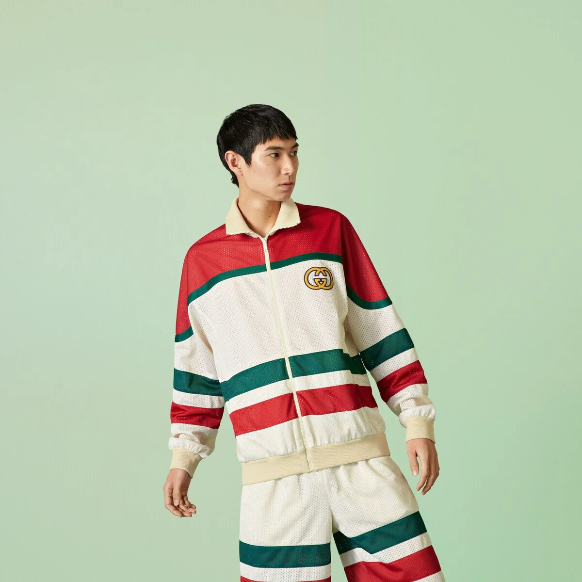 Куртка Gucci Mesh Fabric Zip, мультиколор — фото 2