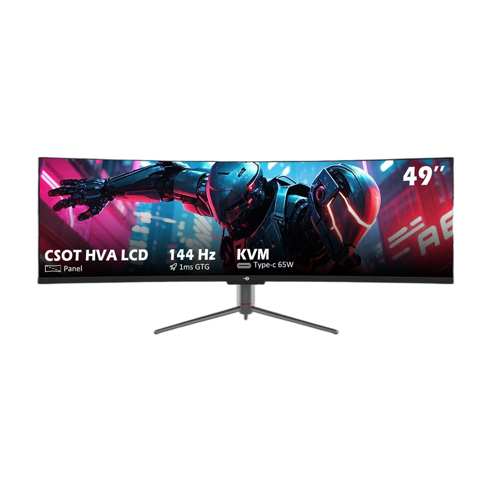 

Игровой изогнутый монитор TITAN ARMY C49SHC, 49", 4К, VA, 144 Гц, чёрный