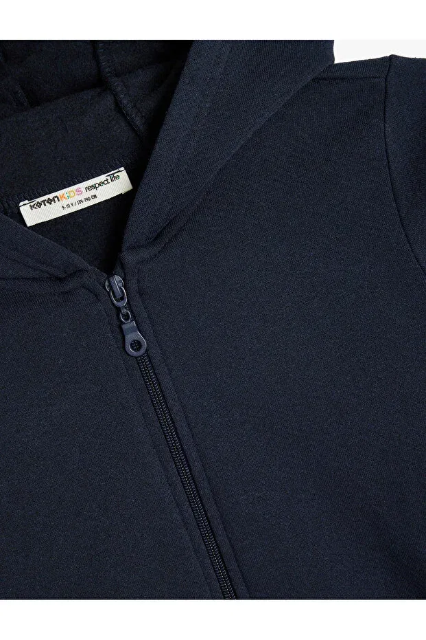 Детское худи для мальчиков с капюшоном Koton, Navy Blue — фото 3