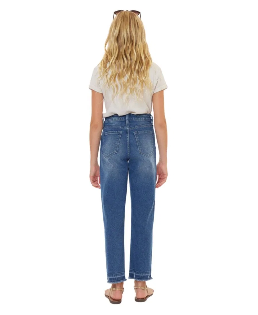 Джинсы прямого кроя с завышенной талией High Rise Straight Jeans KanCan, Medium Wash — фото 2