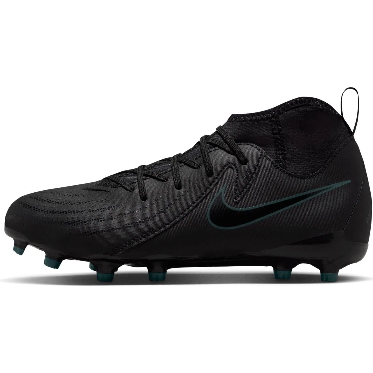 Детские кроссовки для мальчиков с текстурированным верхом Jr Phantom Luna II Acad F/MG NIKE, Black Black Deep Jungle