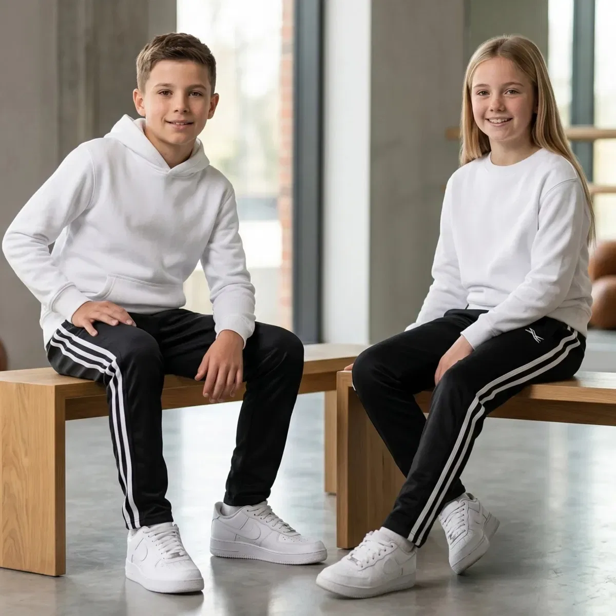 Детские спортивные штаны из 2 предметов с принтом Myshoestore, Black — фото 3