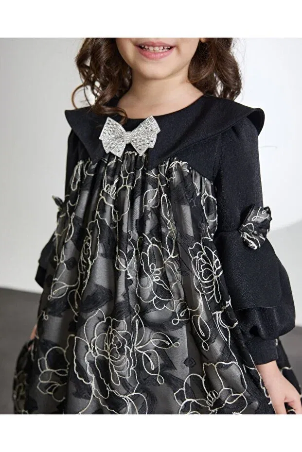 Детское платье с длинным рукавом Miss Lorin Kids, Black