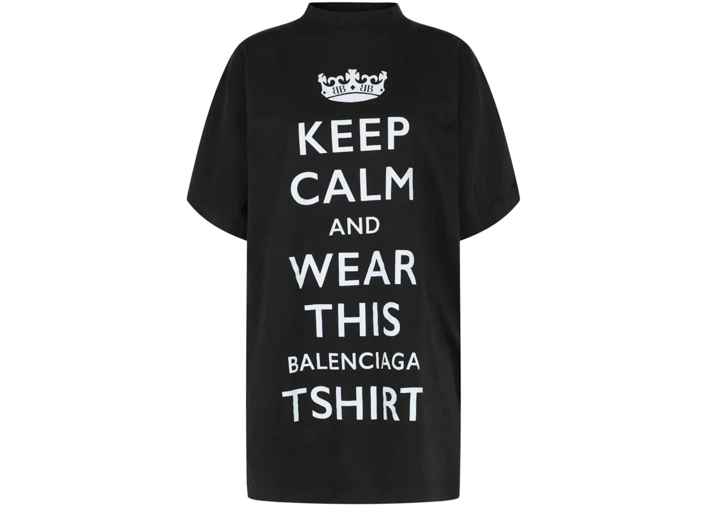 Женская футболка с принтом Oversized Keep Calm Balenciaga, Washed Black White