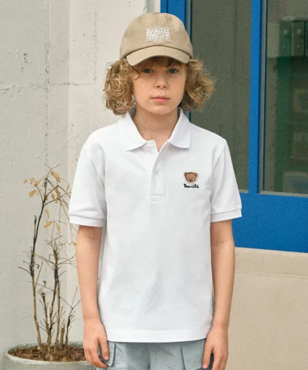 Футболка с коротким рукавом Enfant pk collar tee, Marithé Kids, белый