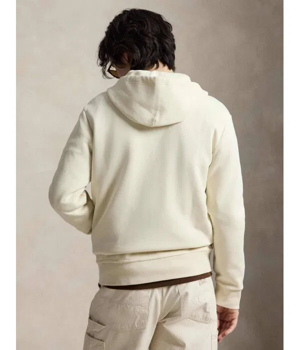 Мужская флисовая кофта с капюшоном и молнией Polo Ralph Lauren, Crema — фото 3