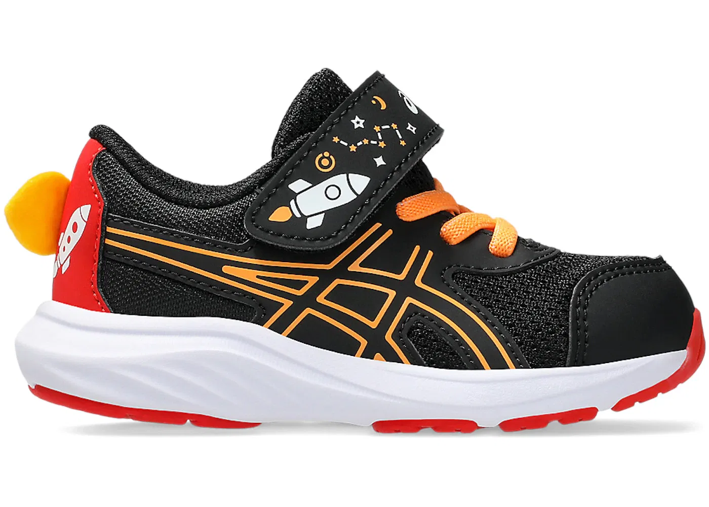 Детские кроссовки с шнуровкой ASICS Contend 9 School Yard, Black/Orange Pop