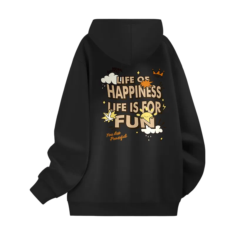 Детский худи с капюшоном средней плотности MINISO, Black Spring Fall Heavyweight