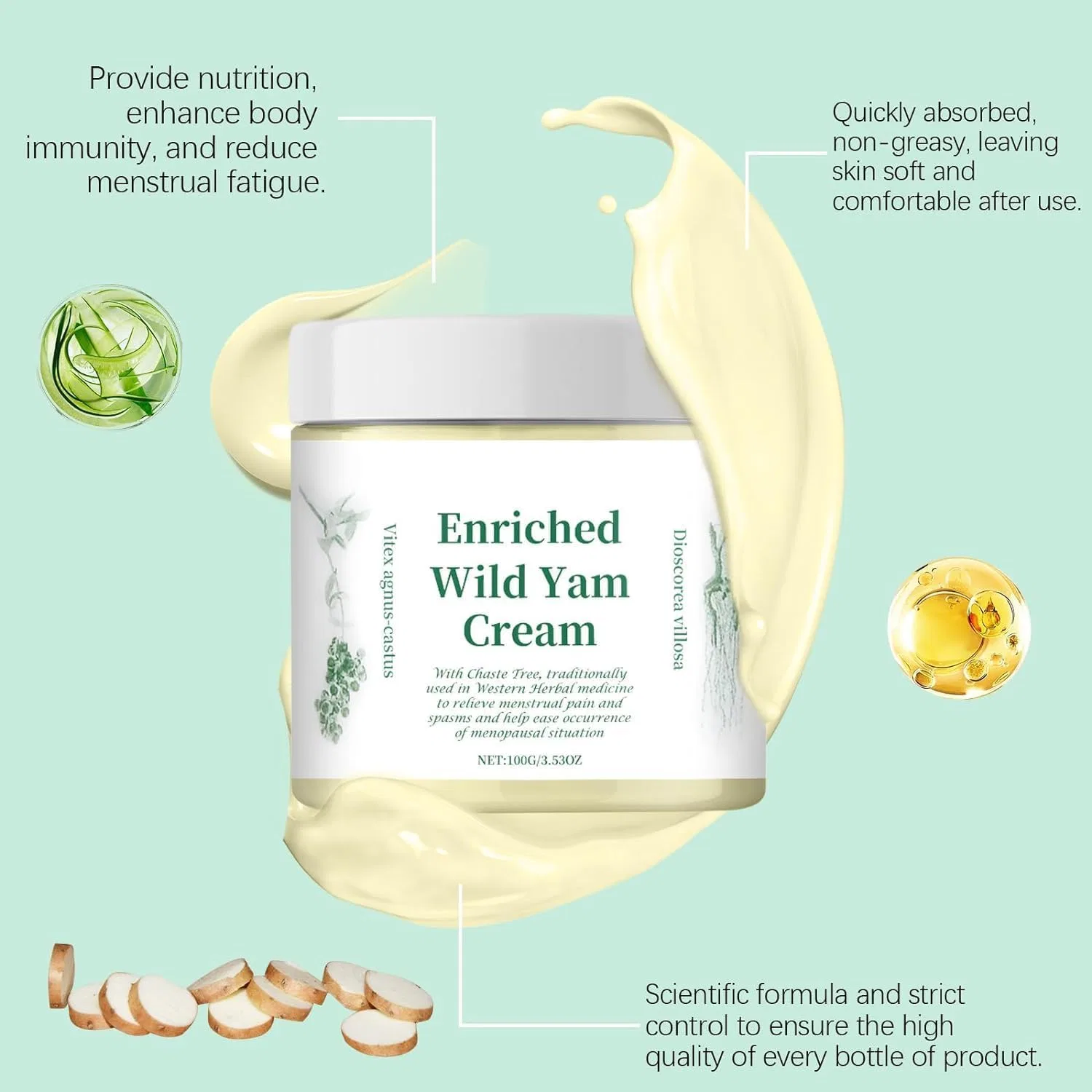 Крем Organic Wild Yam Cream, Pack of 2, 100 г Generic — фото 2