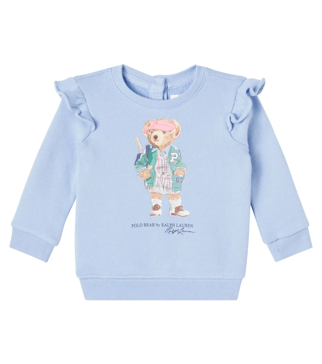 Детская толстовка из хлопкового флиса с принтом Polo Bear, Polo Ralph Lauren Kids, синий