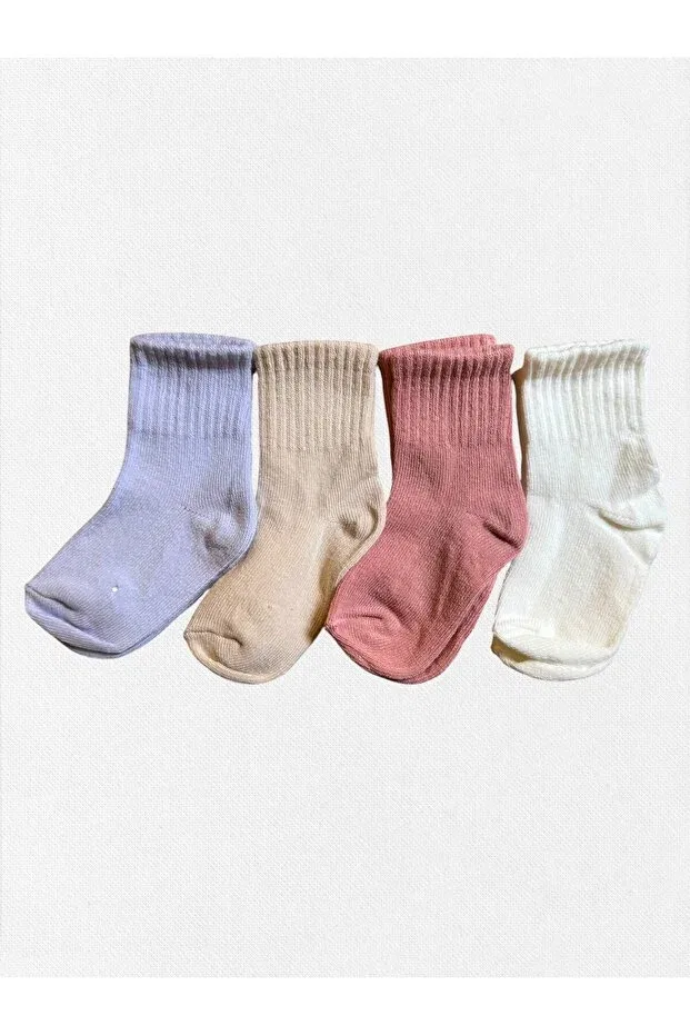 Детские носки хлопковые 4-шт комплект Baby winter socks cotton fabric 4-piece set Fil Kids, Multicolor